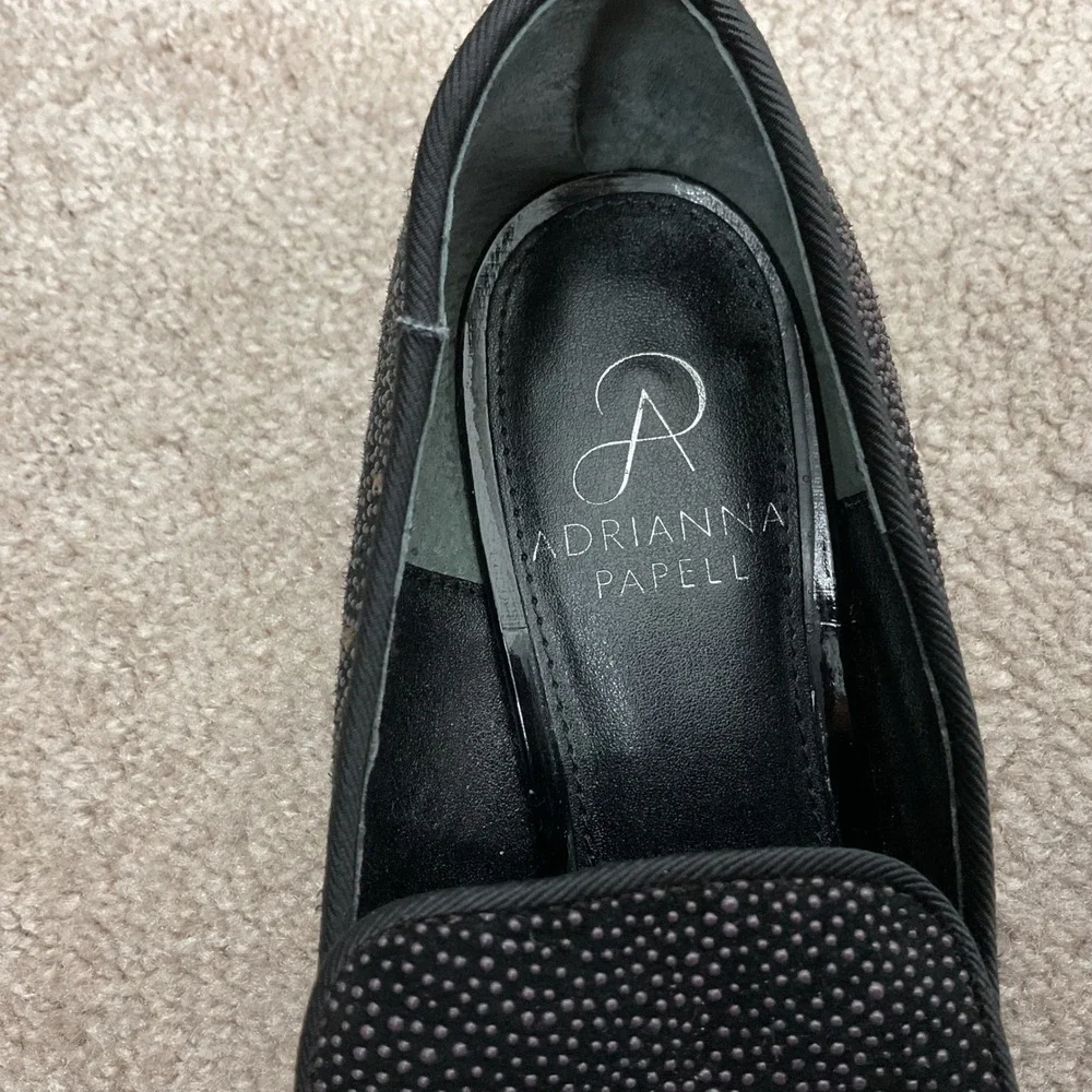 Adrianna Papell Leather Prince Studded Embellished Loafers Dress‎ Shoes 6.5M